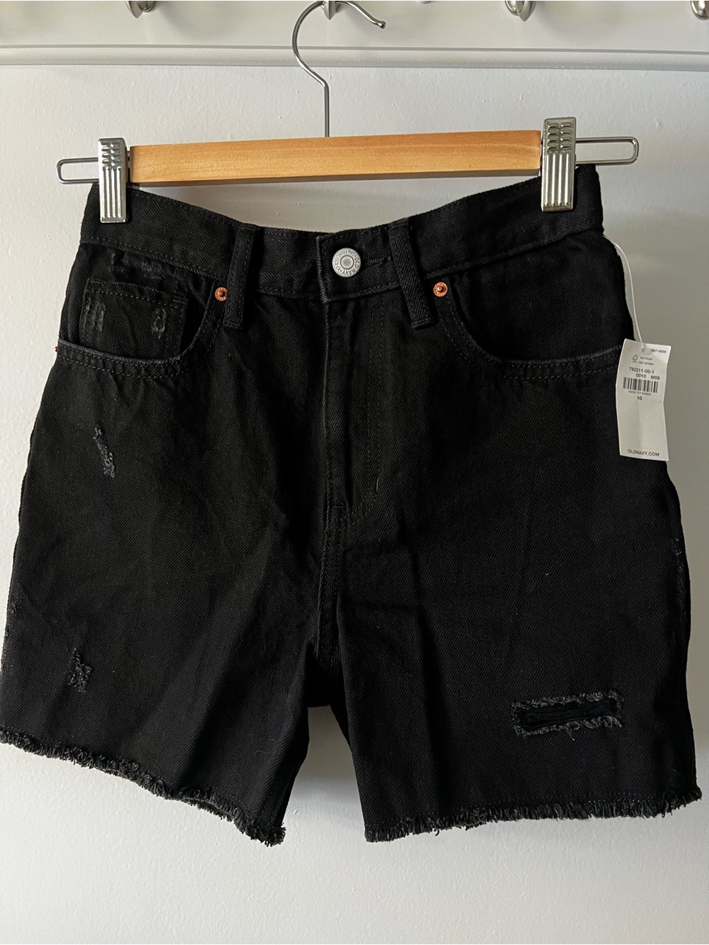 OLD NAVY | Black Distressed Girls Denim Shorts